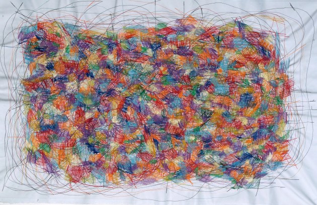 Χωρίς τίτλο, 2003, κλωστή σε ύφασμα,63x95εκ.